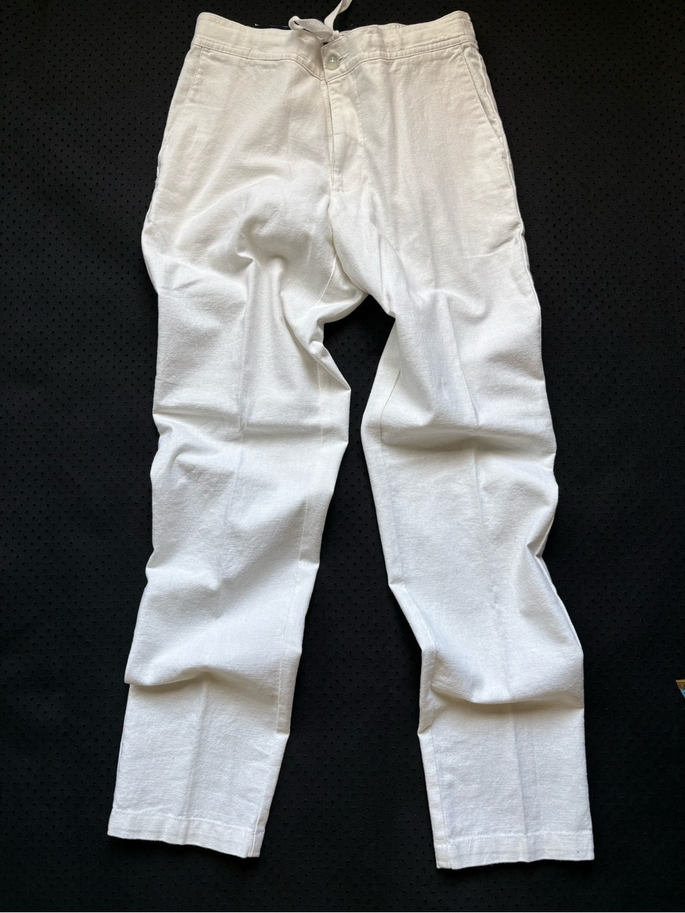 NWT $60 Marc Anthony Luxury Small  White Men's Cotton Linen Drawstring Chinos